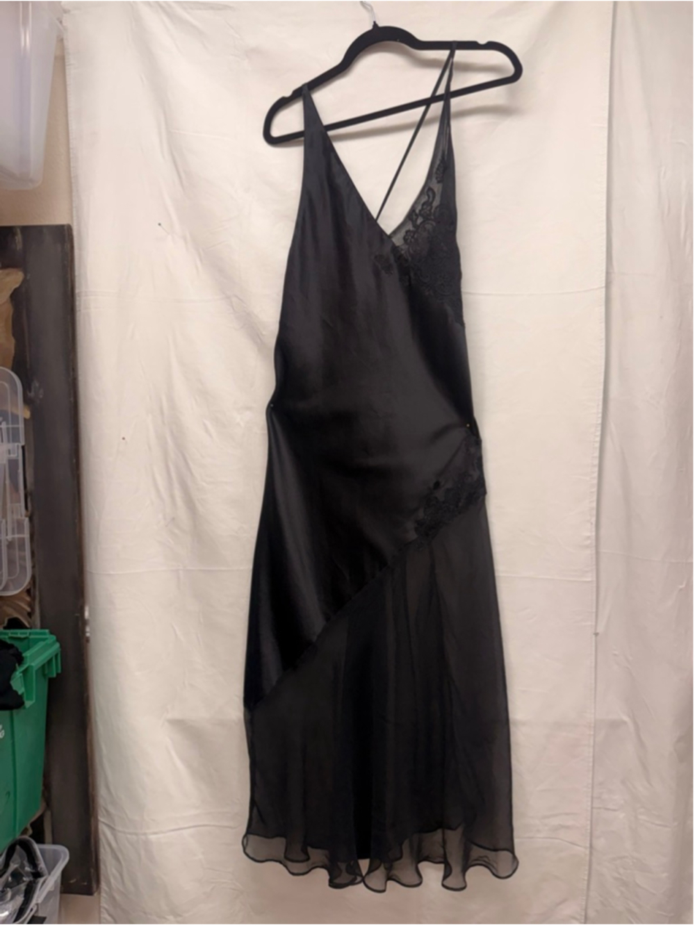 Vintage Women's Victoria's Secret Black Chemise Gown L